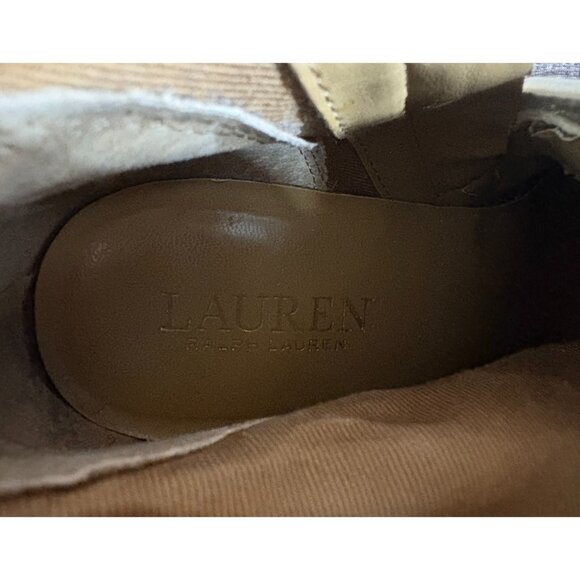 Lauren Ralph Lauren Fareeda Buckle suede Knee-High Boots sz 7.5 B color beige - Picture 9 of 10